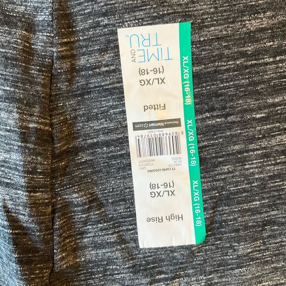 Time & Tru Women’s High Rise Cropped Leggings size XL (16-18), Solid Gray - Picture 6 of 7